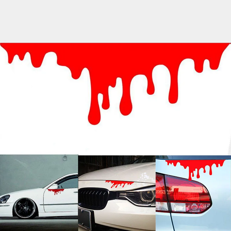 New 1Pc Design Blood Bleeding Car Stickers Reflective Decals Rear Front Headlight Sticker Door Window Body | Автомобили и