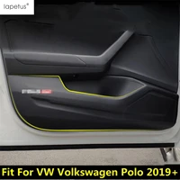 accessories for vw volkswagen polo 2019 2022 car door anti kick pad side edge film protector decor carbon fiber sticker cover