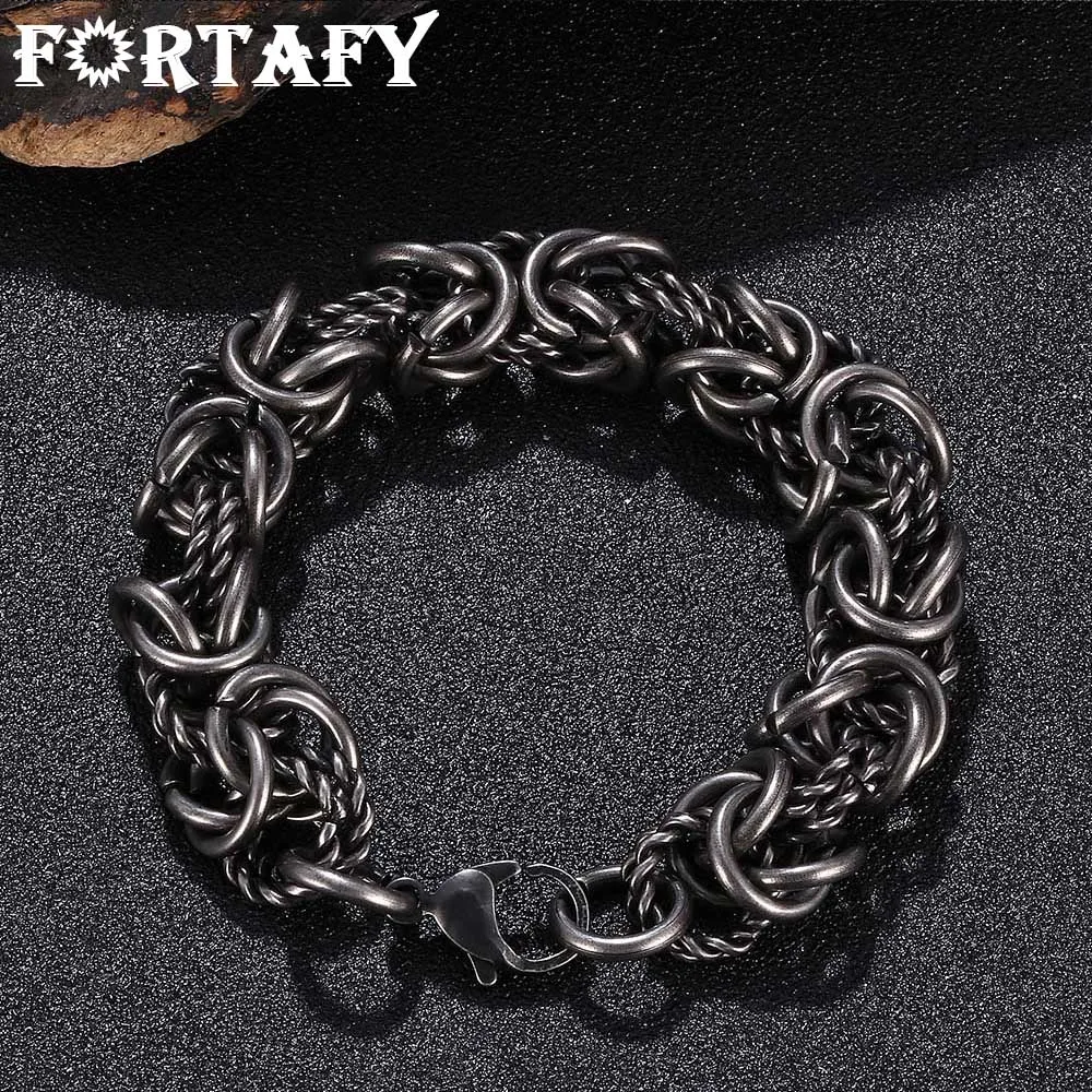 Браслеты-цепочки FORTAFY из нержавеющей стали мужские браслеты ювелирные изделия в