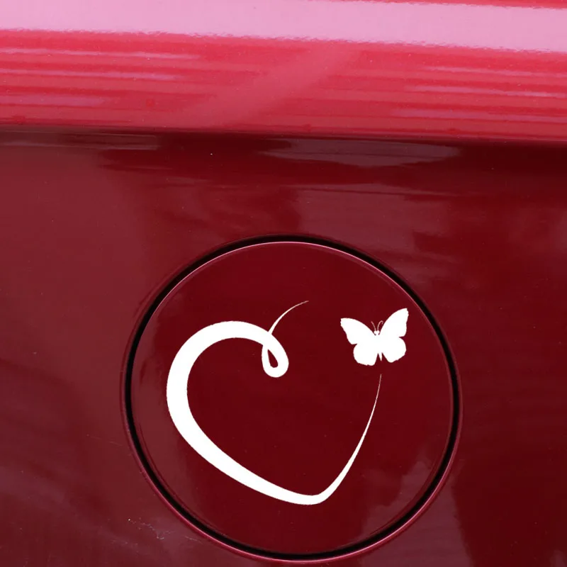 

Romantic Love Heart Shaped Butterfly Exquisite Car Sticker Fashion Decoration PVC Waterproof Decal Black/White/Red/Laser/Silver