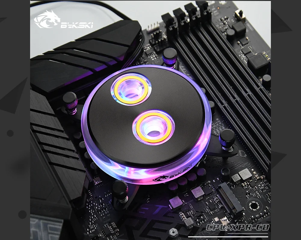 Bykski Процессор-XPR-CD Процессор водяного охлаждения блока для Intel Lga115x/2011/2066 RGB/RBW освещение компакт-дисков узор Системы Microwaterway I7