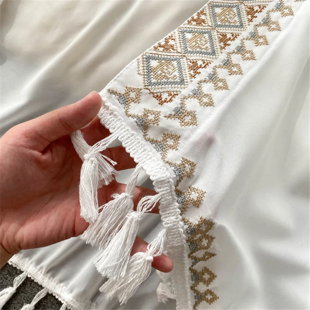 

Boho Retro Fringe Women Cardigan Jacket Autumn Fashion Casual Chiffon Shirt Coat Woman Clothing Female Oversize Jackets Tops