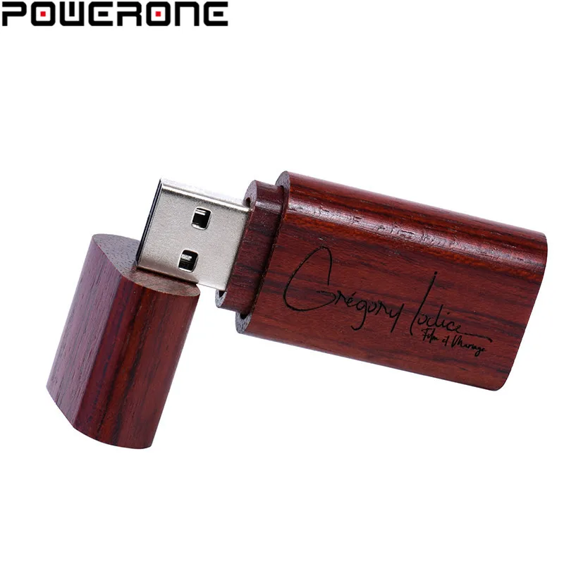 POWERONE 1 шт. Бесплатный Логотип Деревянный USB с коробкой флеш накопитель Флешка 4 ГБ