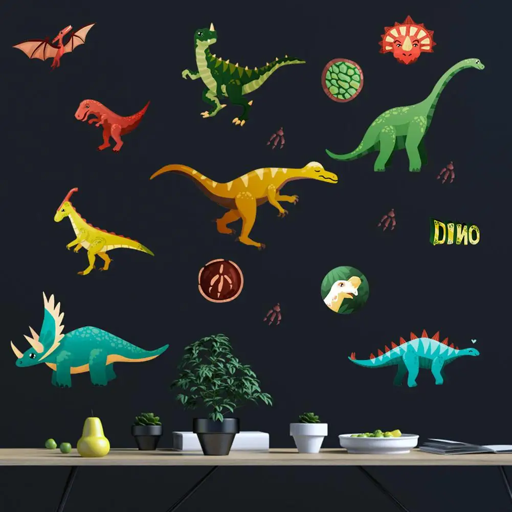 

2Pcs/Set Luminous Dinosaurs Wall Stickers Glow in The Dark Decorative Decal for Kids Room