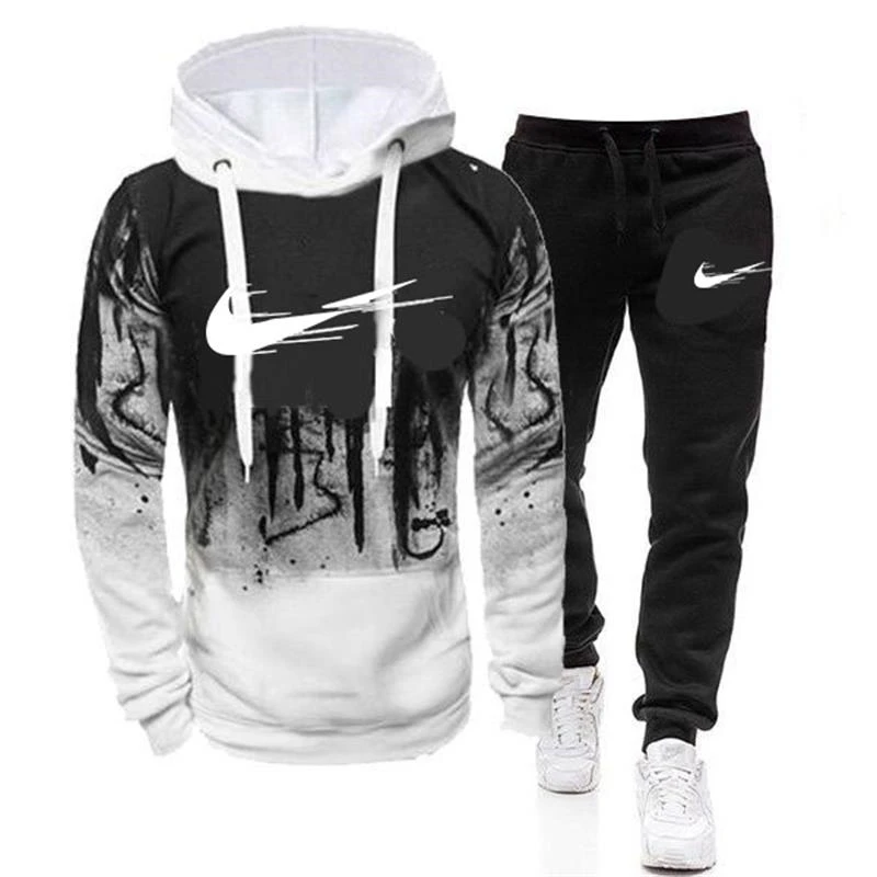 

Men's Sets Brand Sportswear Tracksuits 2 Piece Sets Men's Clothes Hoodies+Pants Sets Male Streetwear 2021 Autumn and winter