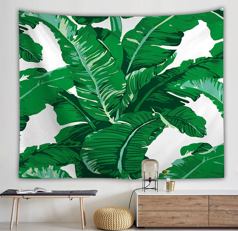 Тропическим принтом гобелен с изображением деревьев настенный узор зеленые