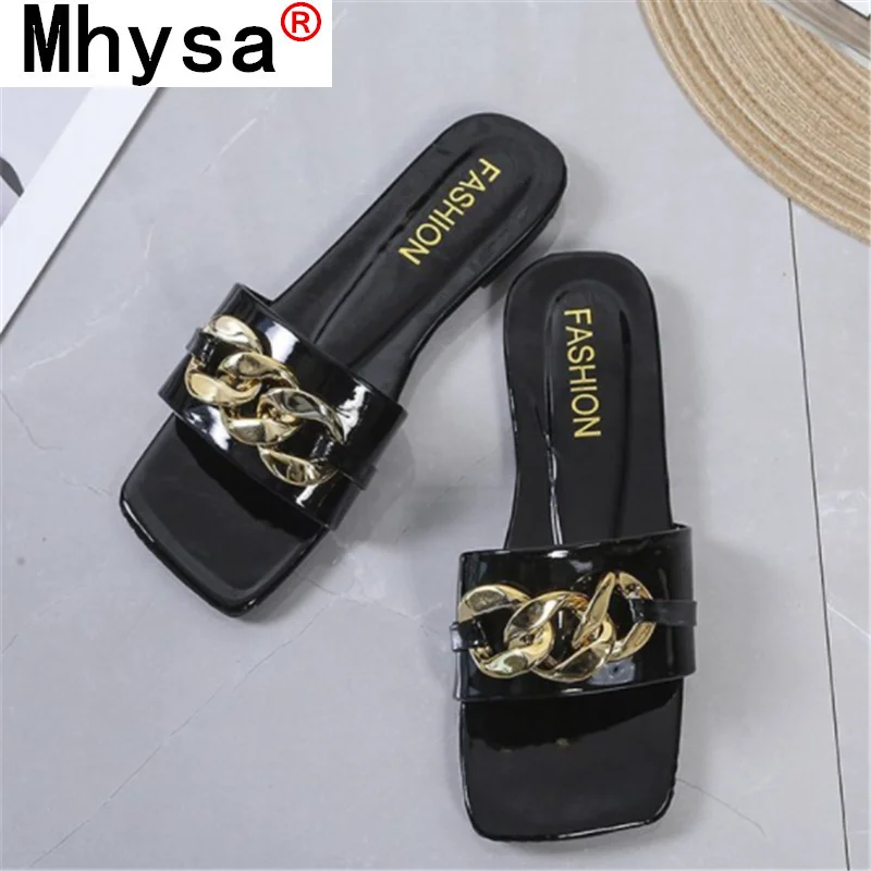 

2021 Summer Women's Sandals Fashion Flat Comfortable Casual Women Shoes Outdoor Beach Square Head Open Toe Slippers Plus Size