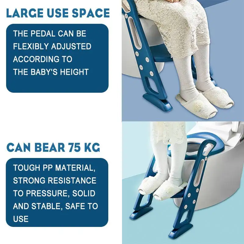 

Folding Baby Potty Infant Kids Toilet Training Seat with Adjustable Ladder Portable Urinal Potty Training Seats for Children