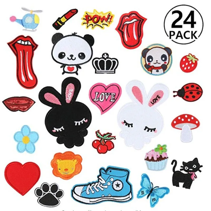 

2020 New Products in Stock Sales Embroidered Cloth Stickers Set DIY Patch Stickers Clothing Accessories Can Be Customized