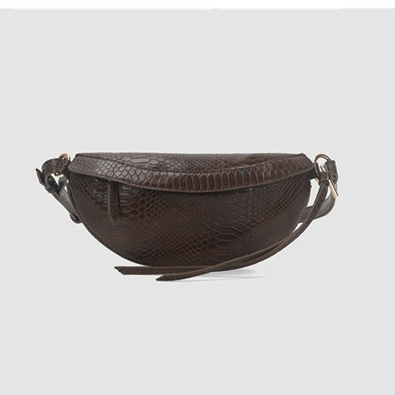 Brown waist pack Серпантин поясная сумка Женская Роскошная поясная сумка высокого качества модная сумка через плечо нагрудная сумка из искусственной кожи Брендовая женская сумка через плечо - Цвет: Brown waist pack