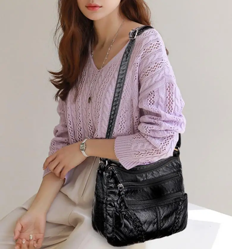 Женская сумочка-мессенджер в стиле ретро плетеная сумка на плечо легкий дорожный