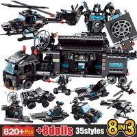 city police station technical car motorcycle building blocks swat team weapons truck ship robot bricks toys sets for children