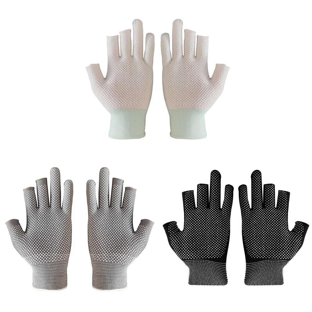 

Fishing Gloves Anti-Slip Sunscreen Spring Summer Ice Cool Breathable Sunscreen Antiskid 3 Fingers Cut Cycling Sport Gloves