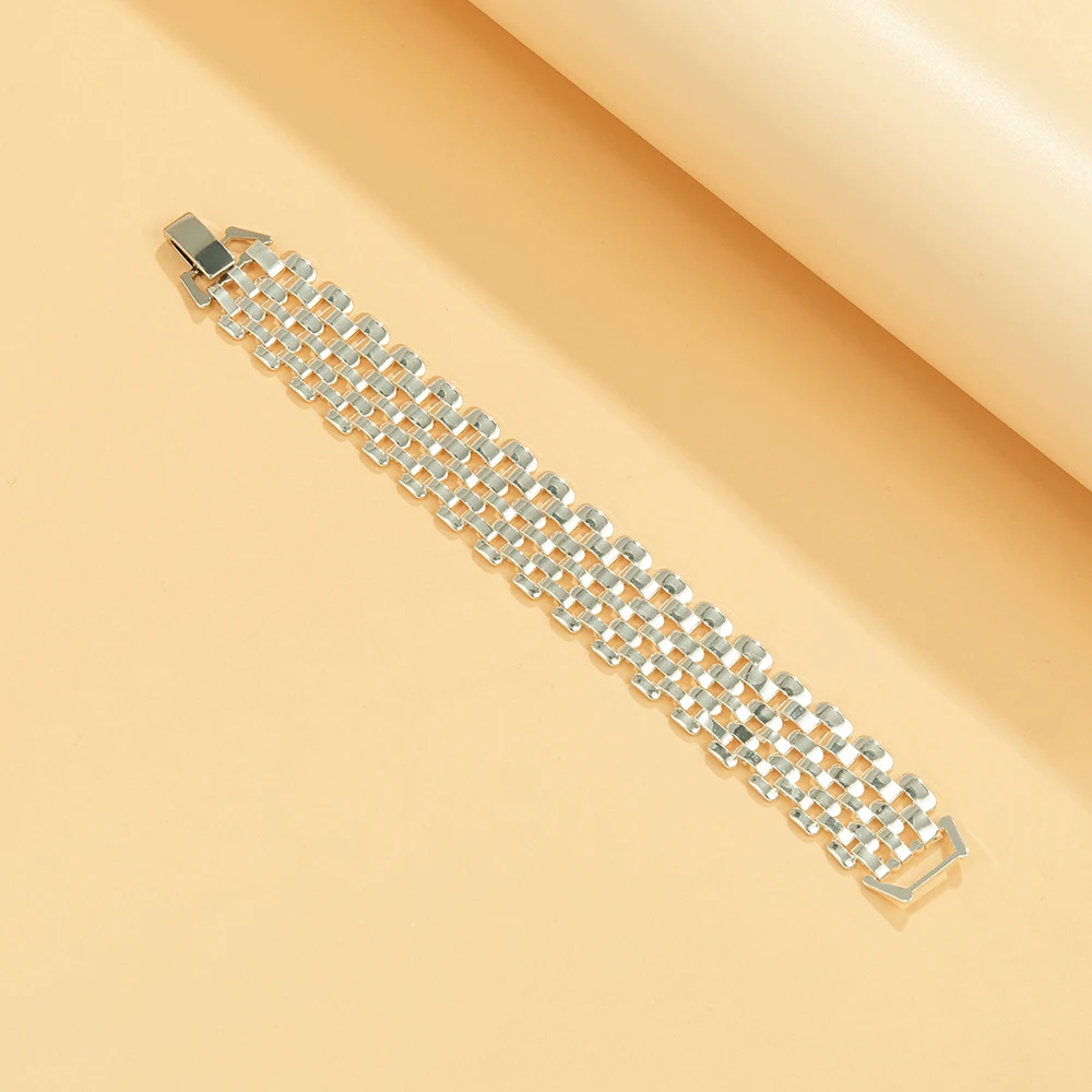 Широкий браслет SRCOI для женских часов металлический винтажный в стиле хип-хоп