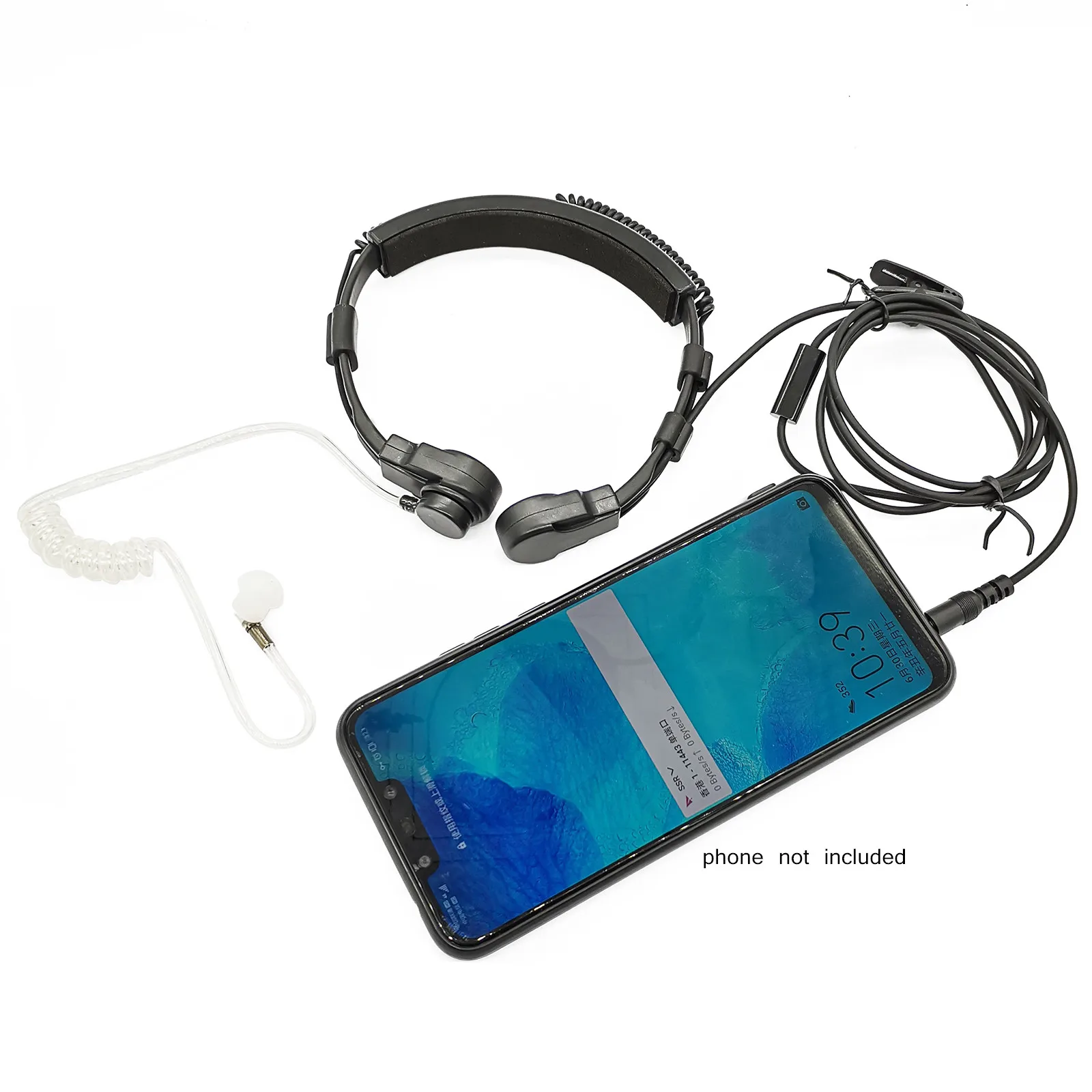 RISENKE 1pin 3.5mm Jack Cellular Covert Acoustic Throat Mic Microphone for Iphone 4s / 5 / 5c / 5s / 6 / 6 Plus Android Ipad