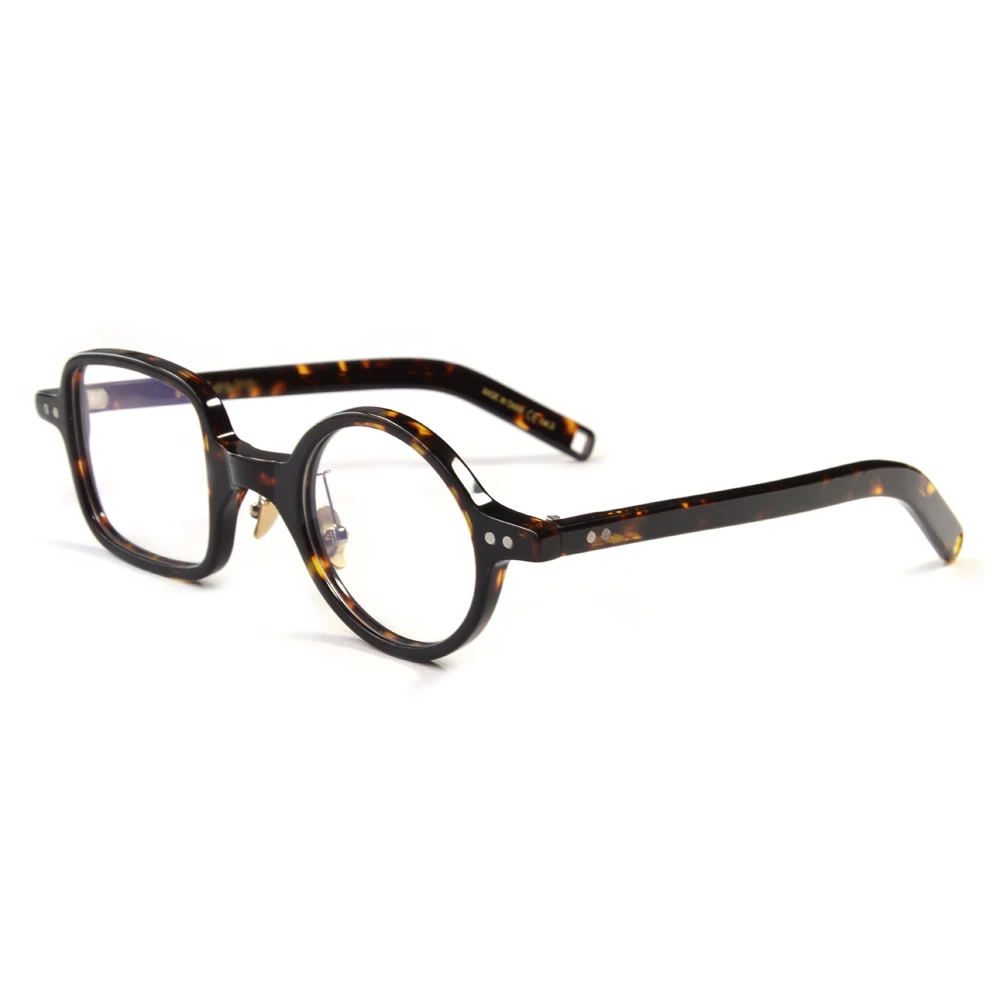 Iron Man Robert Downey Jr glasses asymmetric Eyeglasses handmade acetate irregular shape metal nose