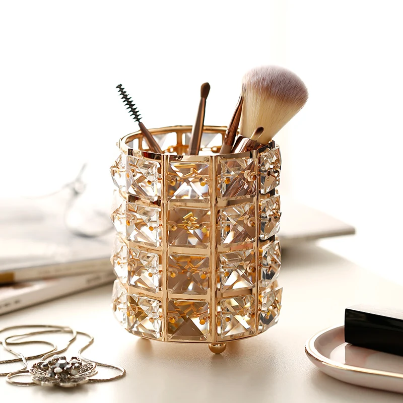 Металлический органайзер для макияжа держатель кистей коробка хранения