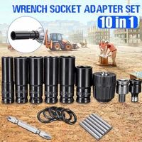 10pcs electric impact wrench hex socket head set kit drill chuck drive adapter set for electric drill wrench screwdrivers