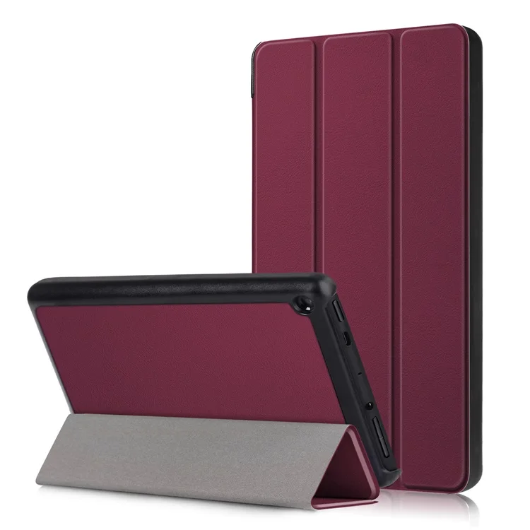 Wine Red Чехол для планшета Amazon Fire 7 9th Gen, ультратонкий легкий защитный чехол-книжка из искусственной кожи - Цвет: Wine Red