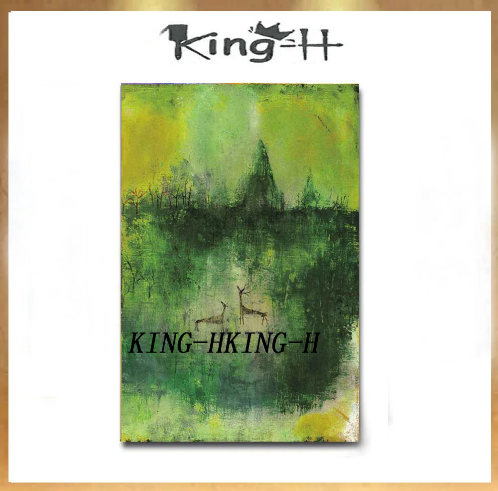 

A famous Chinese painter Wu Zhaoji hand-painted wall art yellow gold painting abstract oil painting canvas art interior design