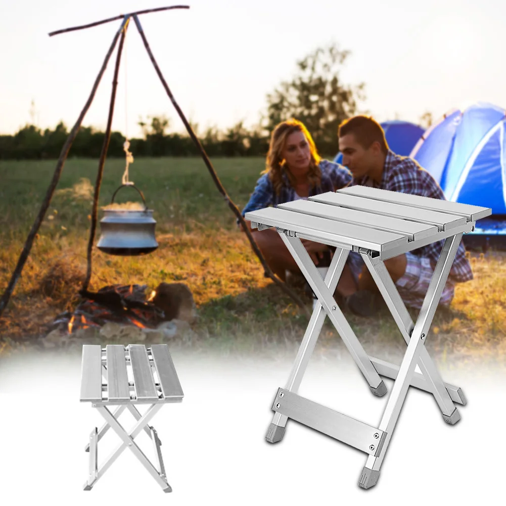 

Fishing Convenient Camping Non Slip Aluminum Alloy Scratch Resistant Outdoor Folding Stool Space Saving Portable Chair Hiking