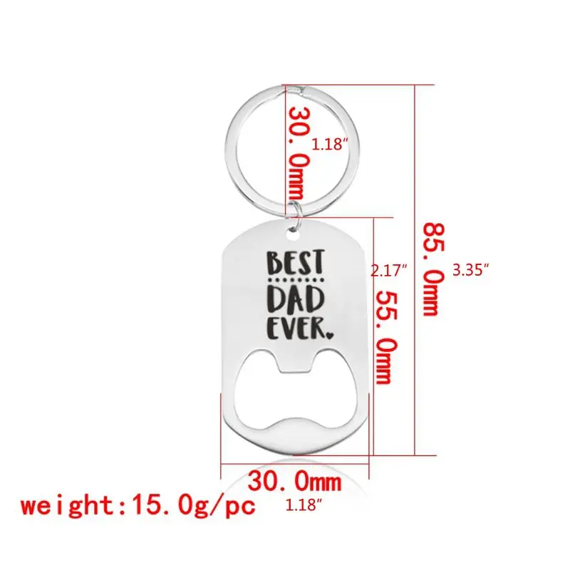 

Father's Day Gift Bottle Opener Keychain Dad You are The World from Daughter Son Wife Stainless Steel Keychain for Dad