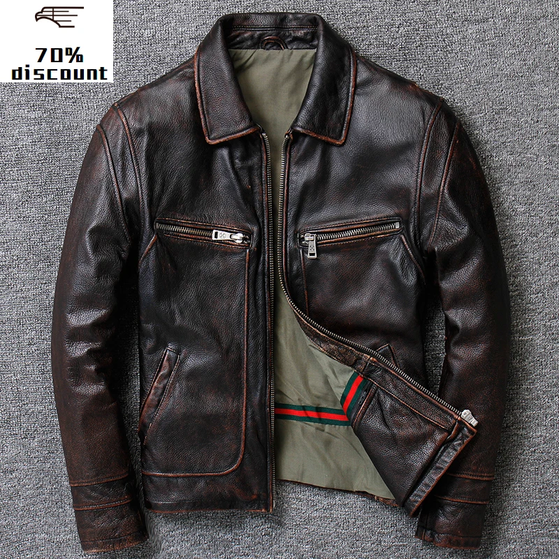 Новинка 2020 мужская кожаная куртка Мужская авиаторская из натуральной кожи