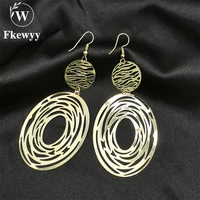 fkewyy gothic earrings for women 2021 luxury designer jewelry fashion accessories hollow out hoop earrings gold plated jewellery