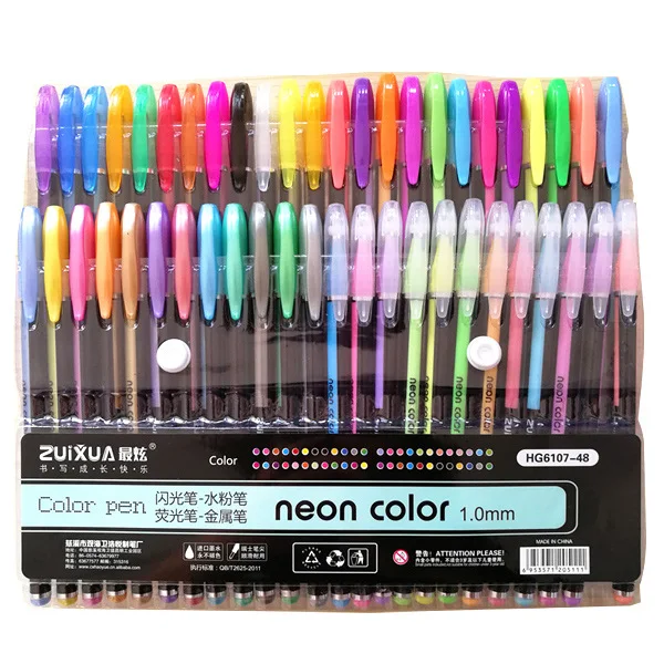 48 colors-3 9/48/100 Цвета гелевая ручка набросок рисунок комплект Цвет ручки для детей школьные принадлежности офисные металлических пастельных неоновый блеск гелевых ручек - Цвет: 48 colors-3