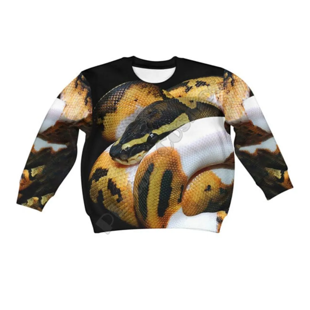 Толстовка с капюшоном и принтом Змея питона 02 | Мать ребенок