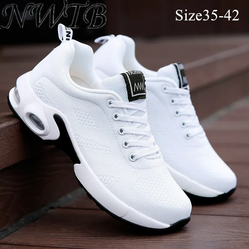 

Women's Fashion Air Cushion Sports Running Flat Soft Bottom Sneaker Mesh Breathable Casual Shoes for Women 2021zapatillas Mujer