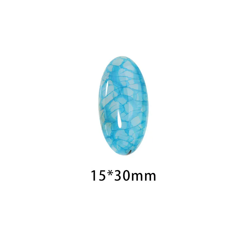 2/5pcs Natural Stone Scale Strips Oval Flatback Green/Blue/Rose 15x30mm Agate Spacer Cabochon For DIY Jewelry Making Accessories - купить по