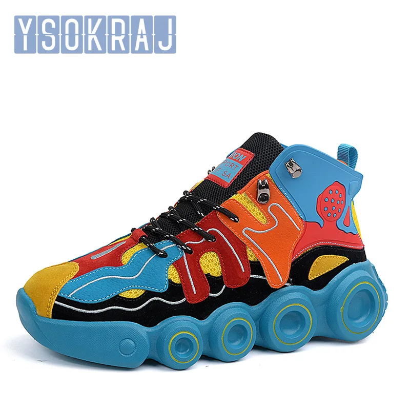 

2021 New Fashion High Quality Sport Shoes Men Personality Trendy Shoes Thick Soled Men Sneakers Luminous Outdoor Walking Hombre