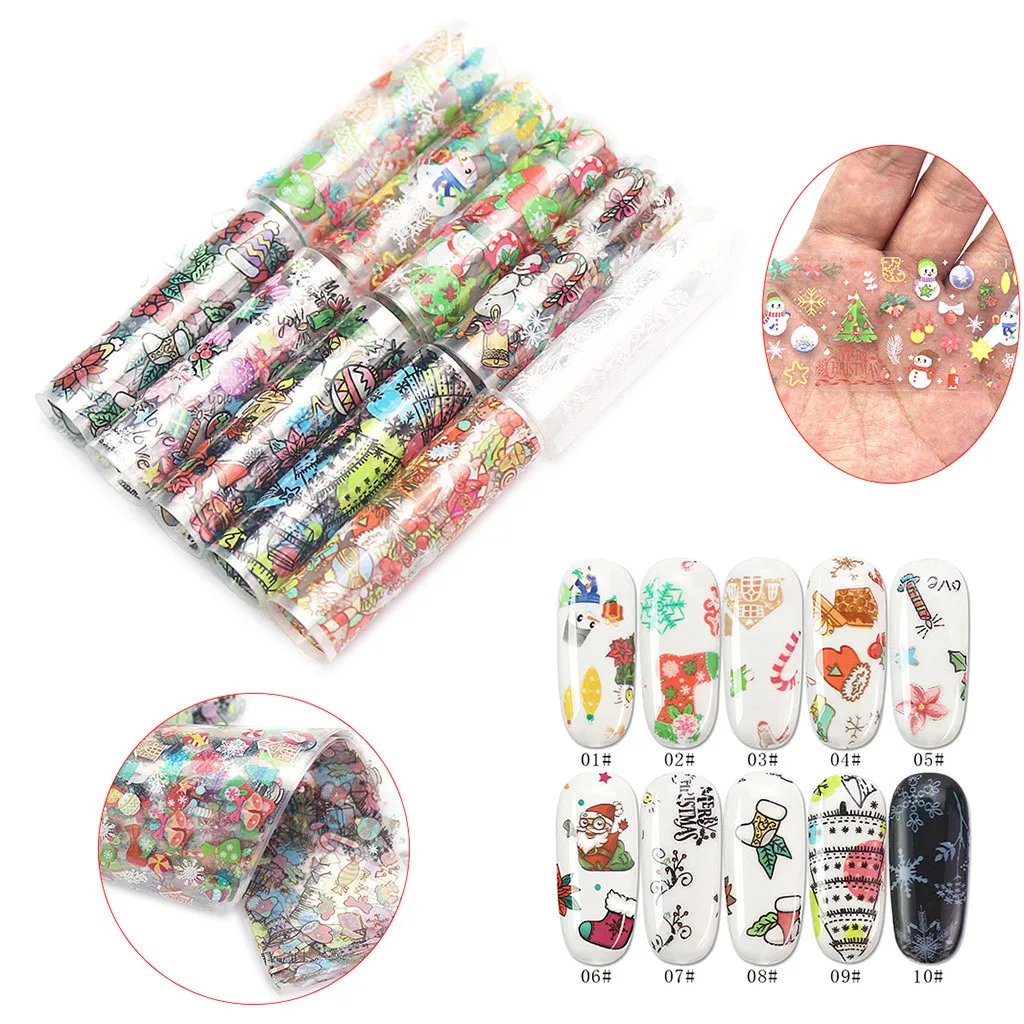 Дизайн ногтей водный стикер снежинки переводная наклейка DIY маникюр Декор