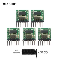 qiachip 5pcslot 433 mhz superheterodyne rf transmitter module 433mhz remote control switch 1527 learning code diy for arduino