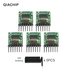 QIACHIP 5 шт.лот 433 МГц Супергетеродинный радиочастотный передатчик, модуль 433 МГц, пульт дистанционного управления, переключатель 1527, обучающий код DIY для Arduino