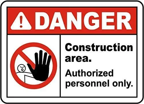 

Nice Safety Warning Metal Signs 8X12 Construction Area Authorized Only Sign 5 for Hazard House Decor Yard Caution No