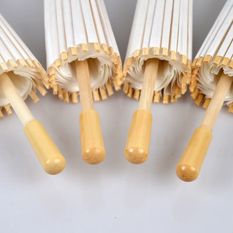 50 шт./лот новые уличные Свадебные Зонты белого цвета с длинными ручками китайские