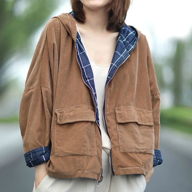 Куртка Max LuLu Женская Вельветовая в клетку роскошная брендовая уличная одежда