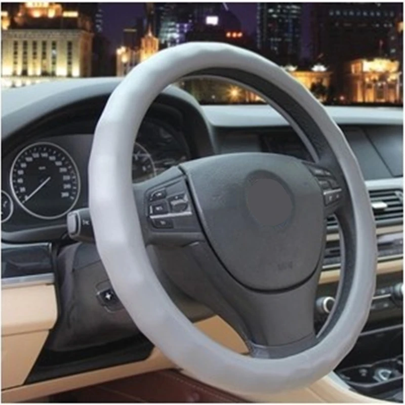 Free Shipping Hot 38CM Natural Odorless Lambskin Car Steering Wheel Cover Anti-Slip Automotive Accessories | Автомобили и