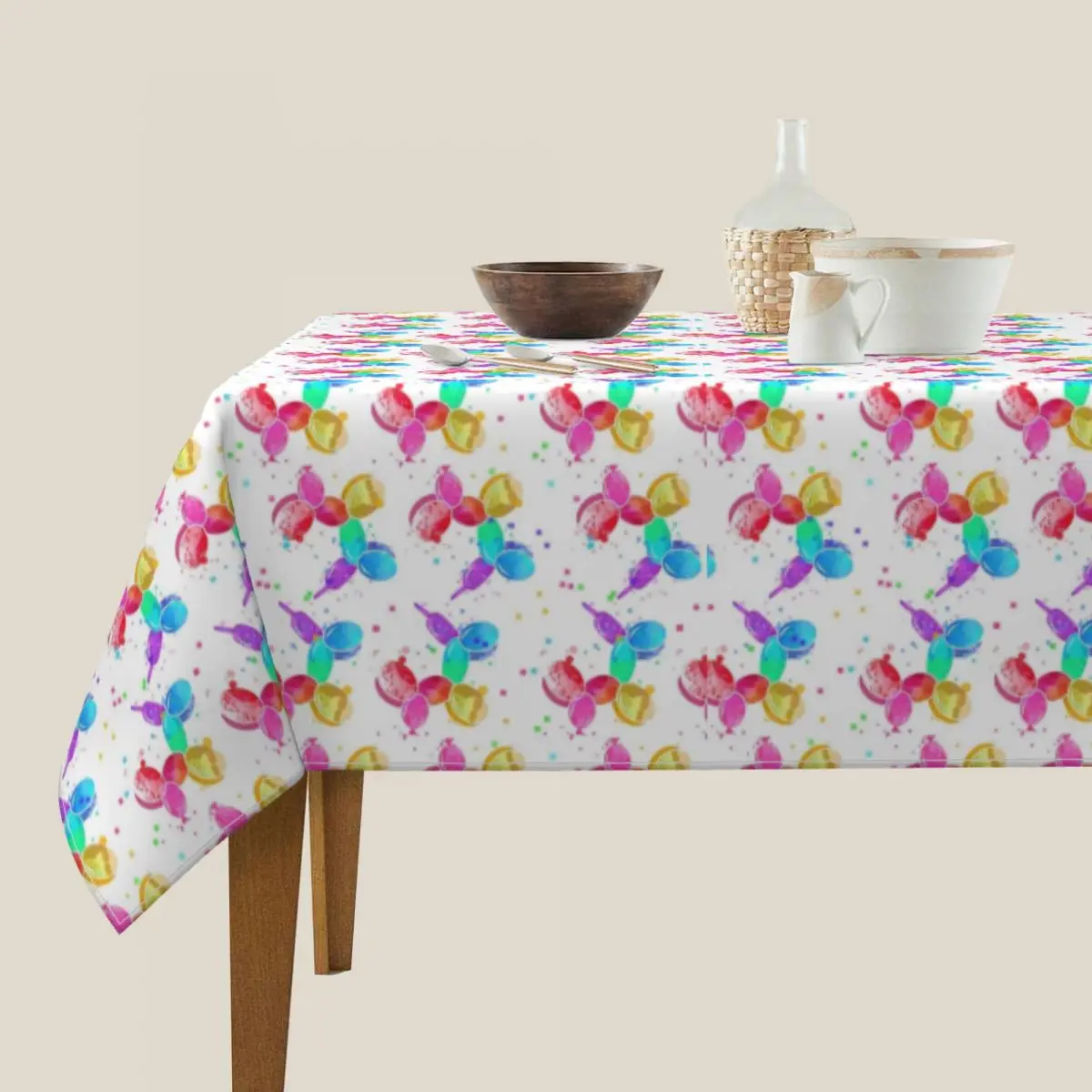 Акварельные воздушные шары собаки белые фотообои винтажная печатная настольная