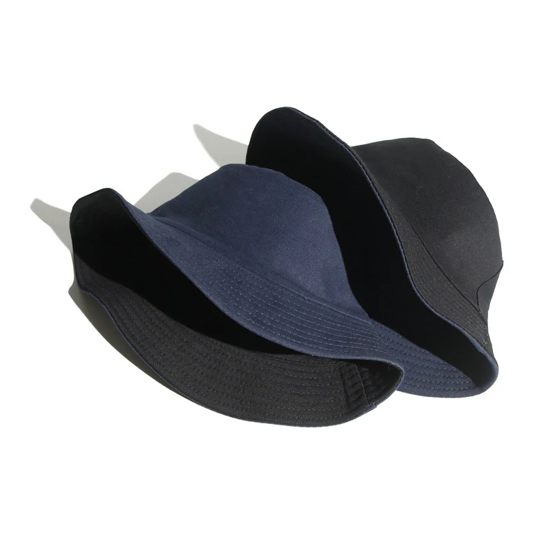 Monochrome reversible hat male and female Korean version of the tide student fisherman summer street bifacial basin h | Аксессуары для