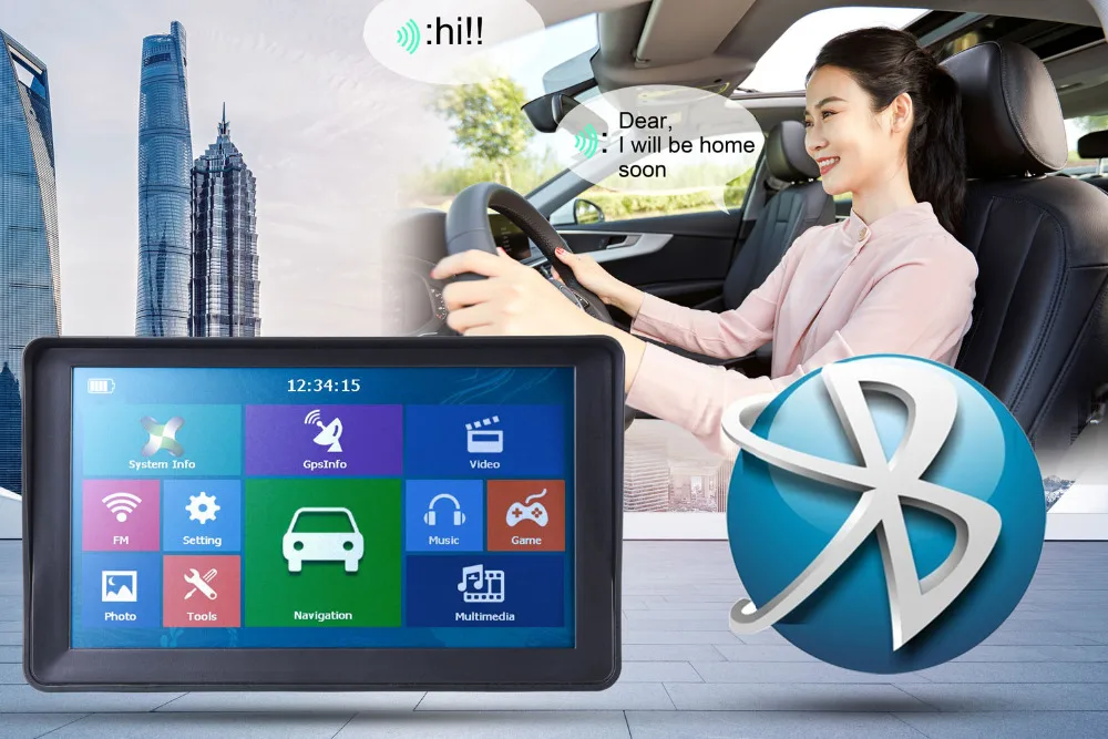 Катарина 7 дюймов Солнцезащитный козырек 8G 256MB емкостный Автомобильный gps навигатор Bluetooth Европа карта автомобиль gps грузовик карта