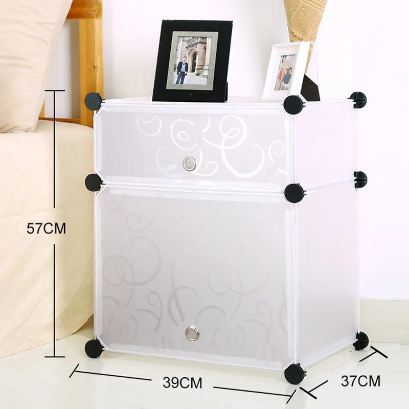 Домашний прикроватный столик Простой ящик для хранения современный пластиковый