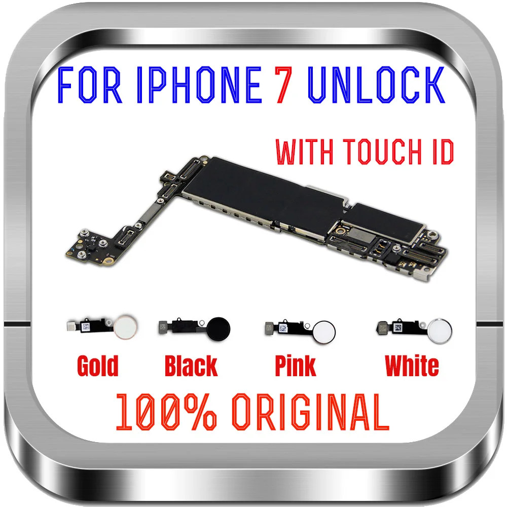 Материнская плата Clean iCloud для iPhone 7 с сенсорной кнопкой Home 32 ГБ 128 256