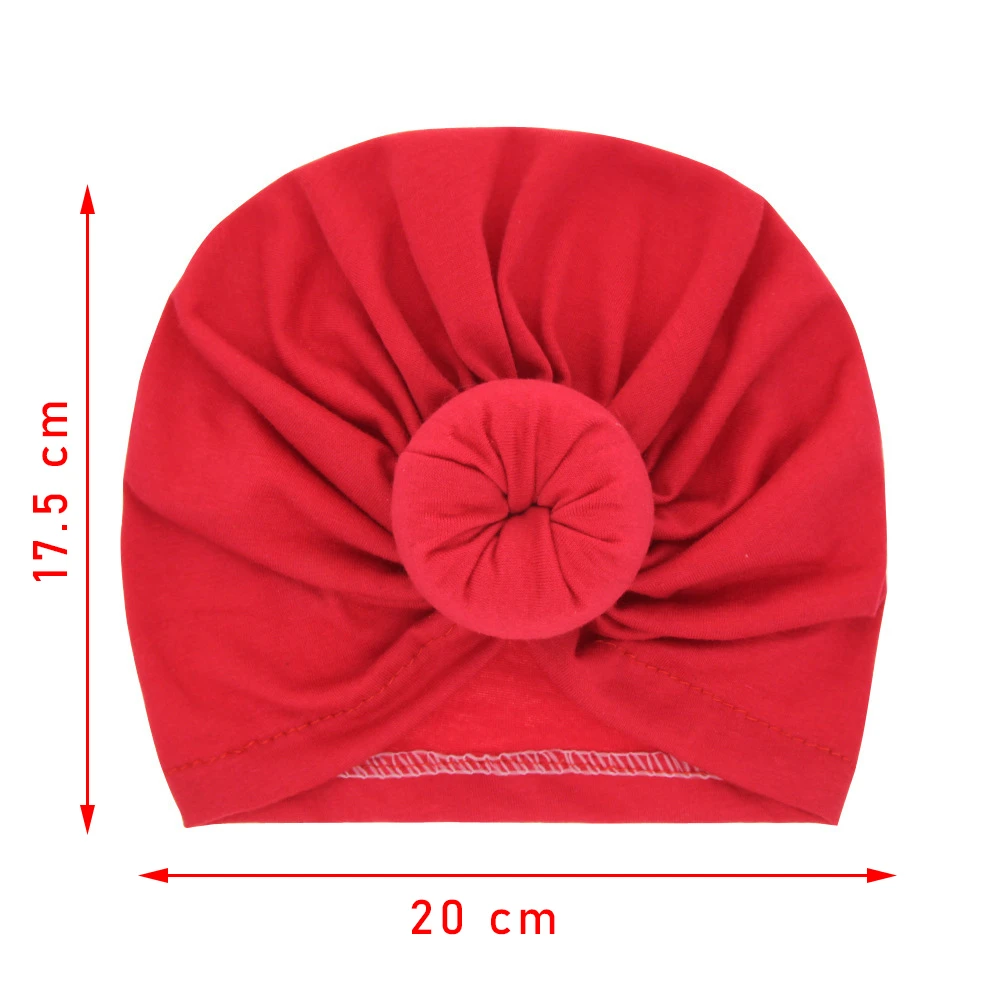 1 PCS Infant Solid Cotton Pellet Turban For Girls Spandx Stretchy Beanie Kids Hat Baby Cap New Born Newborn Photography Props | Детская