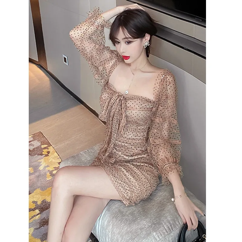 

Real Shot 2021 New Ladies Sexy Mesh Party Slim Bag Hip Party Dress