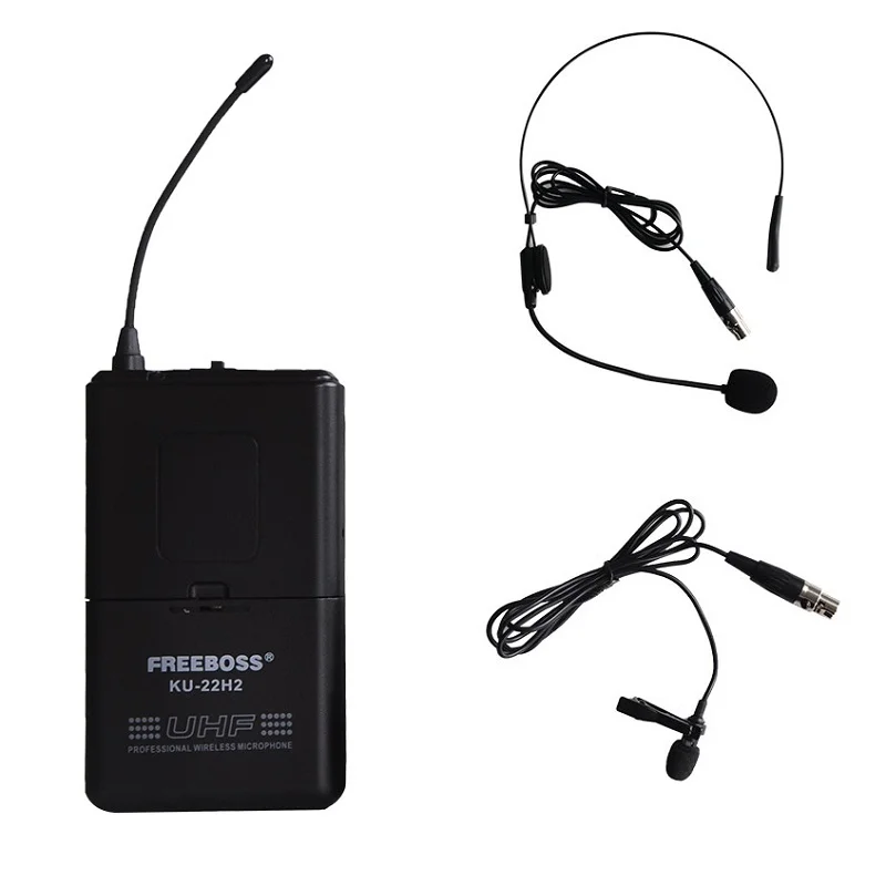 Freeboss KU-22 Series Body-pack Transmitter with Headset microphone and Lavalier Microphone | Электроника