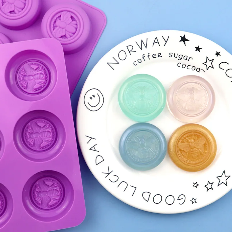 

Silicone Mold 6 Hole Cute Bee Shape DIY Molds Soap Mold