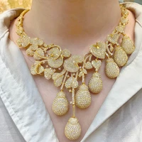 kellybola luxury flower sprou african dubai wedding necklace earrings bangle ring jewelry set for women bridal jewelry sets